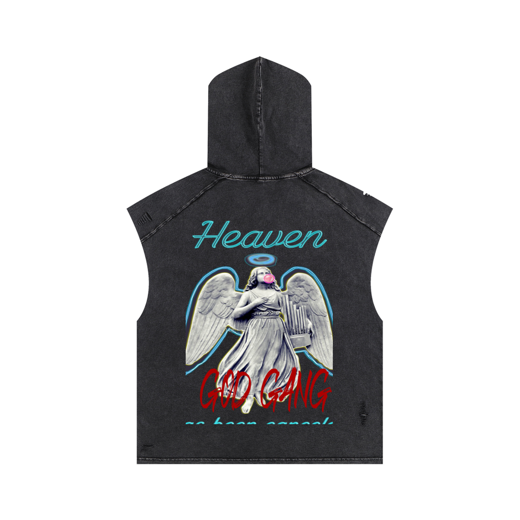 Snow Washed Boxy Hooded Tank Top