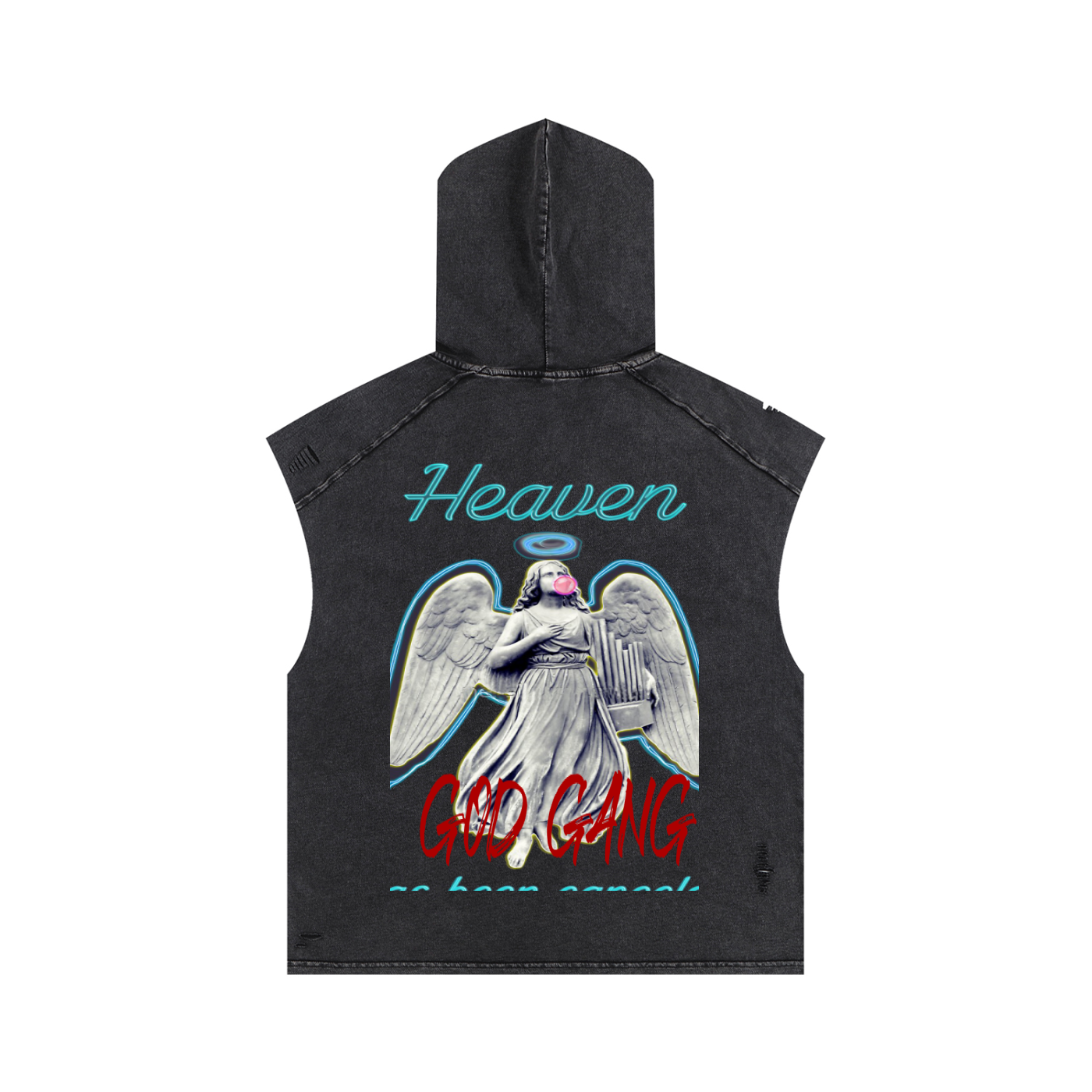 Snow Washed Boxy Hooded Tank Top