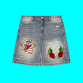 Faded Distressed Baggy Denim Shorts
